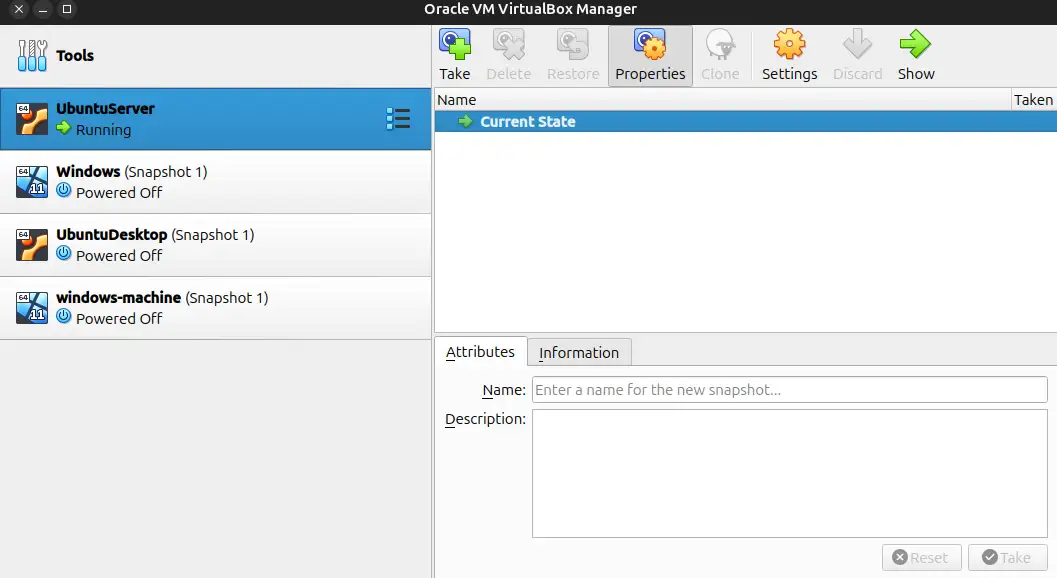Virtualbox that contains some VMs